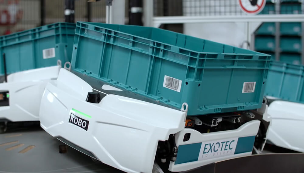 EXOTEC robot carrying a pallet
